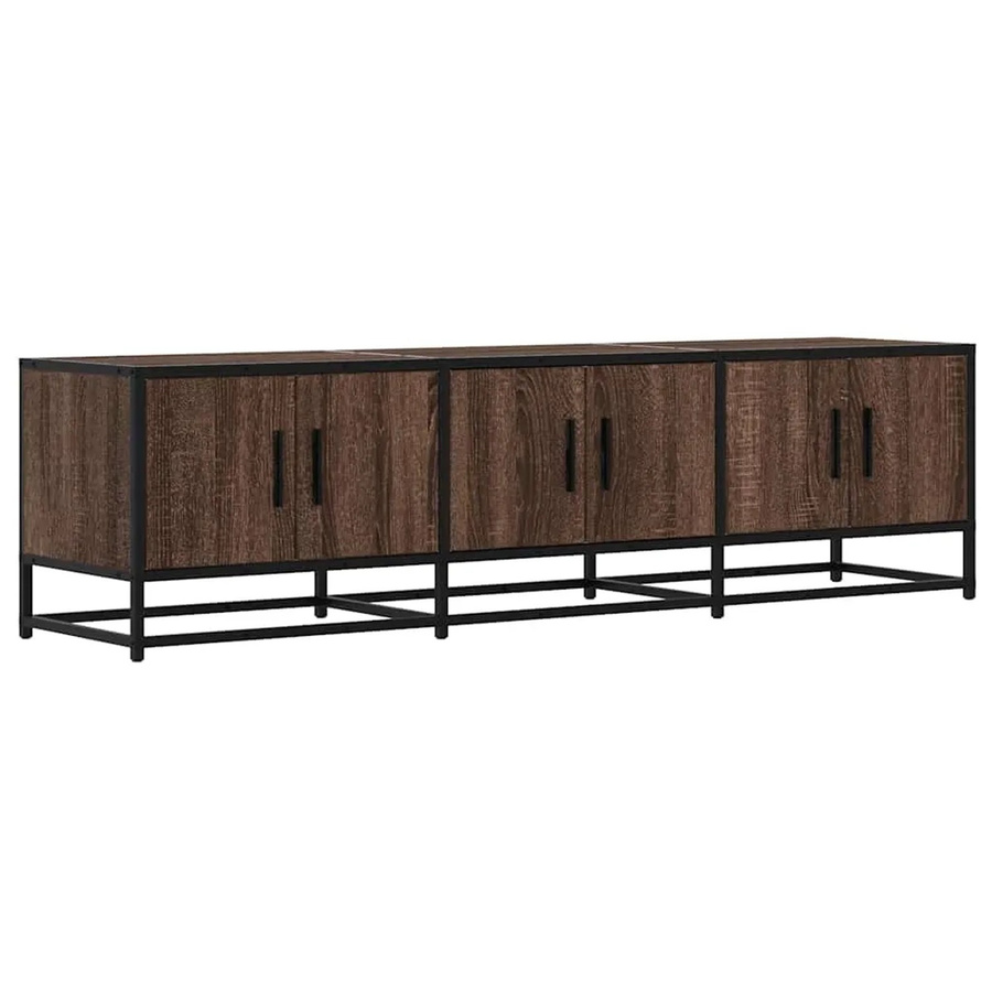 vidaXL TV-Schrank in Eiche Braun aus Holzwerkstoff und Metall mit industrieller Note, B/T/H: 150 x 35 x 41 cm - Bild 2