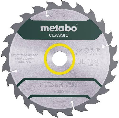 Metabo Kreissägeblatt Power Cut Wood Classic für Holz und Metall, Farbe: Silber, Durchmesser: 235 mm, Bohrung: 30 mm, Zähne: 24 - Bild 1