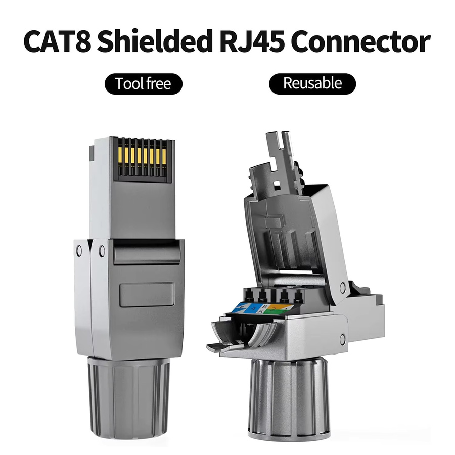 Natalink RJ45-Modularstecker für Cat8 Cat7 Cat6a Ethernet-Anschlüsse, abgeschirmte LAN-Stecker, 1 Stück - Bild 2