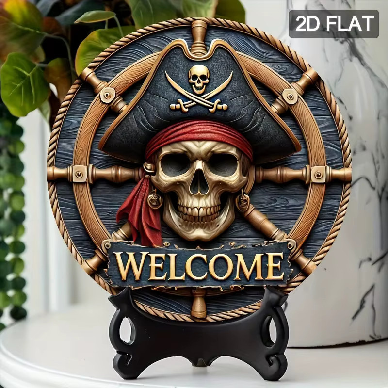 Potdemiel Maritime Wanddekoration aus Metall, Rundes Logo in Multicolour, Durchmesser: 20 cm - Bild 5