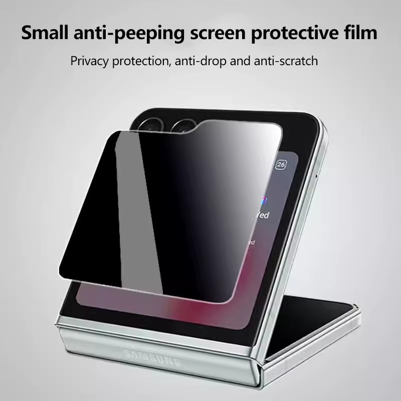 9H Anti-Spionage-Sichtschutzfolie aus gehärtetem Glas für Samsung Galaxy Z Flip 7 SE, Z Flip 7, Z Flip 6 und Z Flip 5 5G, transparent, kratzfest - Bild 3