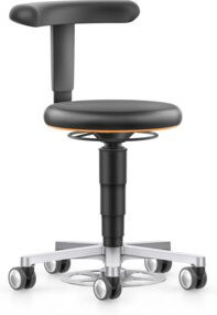 bimos Labor Hocker Professionals mit Rollen und Flex-Stütze, Kunstleder, Schwarz, Sitzhöhe: 48 - 65 cm - Bild 1