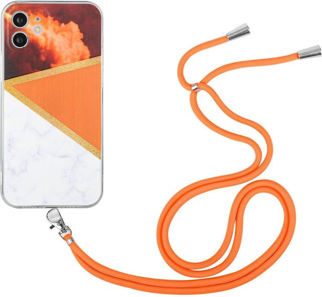 Schutzhülle mit Handykette für Apple iPhone 12 Mini in Orange - Bild 1