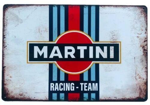 Martini Racing Team Vintage Motorsport Blechschild aus Metall, B: 30 cm, H: 20 cm, Multicolor - Bild 1
