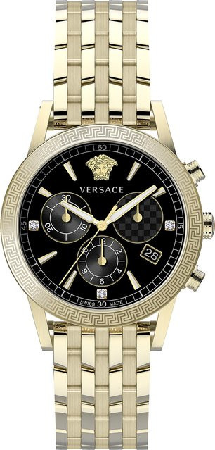 Versace Chronograph, Quarz, Edelstahl, 40 mm, Schwarz, Damen - Bild 1