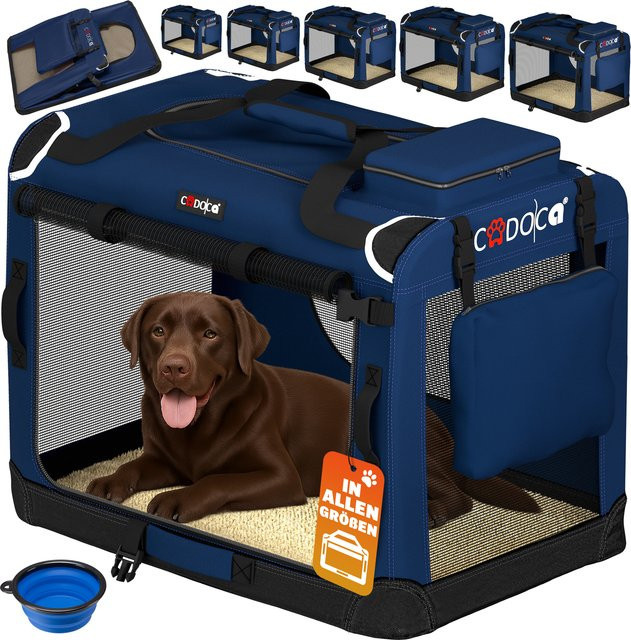 CADOCA Hundebox faltbar XXL Blau B/T/H: 90 x 60 x 66 cm - Bild 1