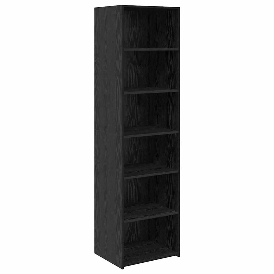 vidaXL Schrank in Schwarz und Eichen-Optik aus Holzwerkstoff, B/T/H: 50 x 41 x 185 cm - Bild 2