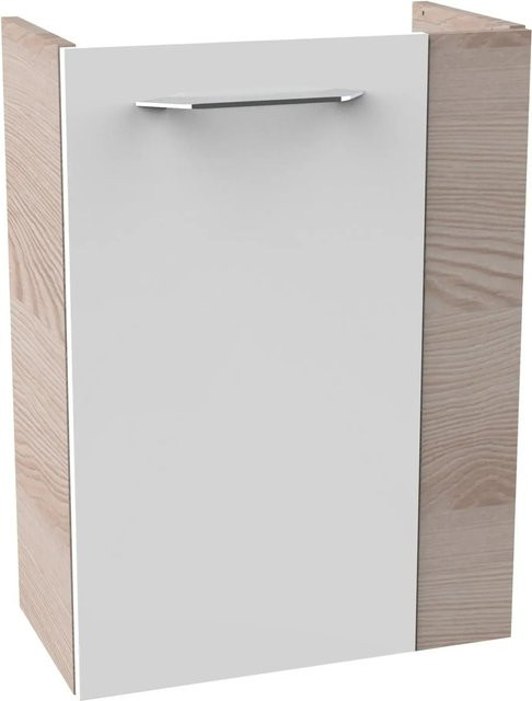 Fackelmann Waschbeckenunterschrank SBC Gäste Bad in Alaska Esche und Weiss, Hochglanz, B/T/H: 44 x 24,3 x 60 cm - Bild 1