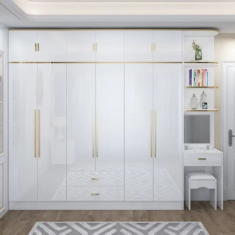 DUTRIEUX Kleiderschrank für Kinder in Weißgold im nordischen Design mit Kleiderstange - Bild 2