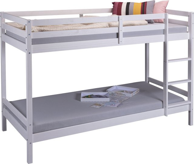 INTER LINK Kinder Etagenbett Cloud/Sleepy Cloud aus Kiefer Massivholz, weiß lackiert, B/T: 90 x 200 cm - Bild 1