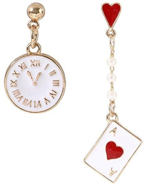 KaiTingu Jewelry Ohrringe, Pokeruhrform, Gold, Messing, Damen, White - Bild 1