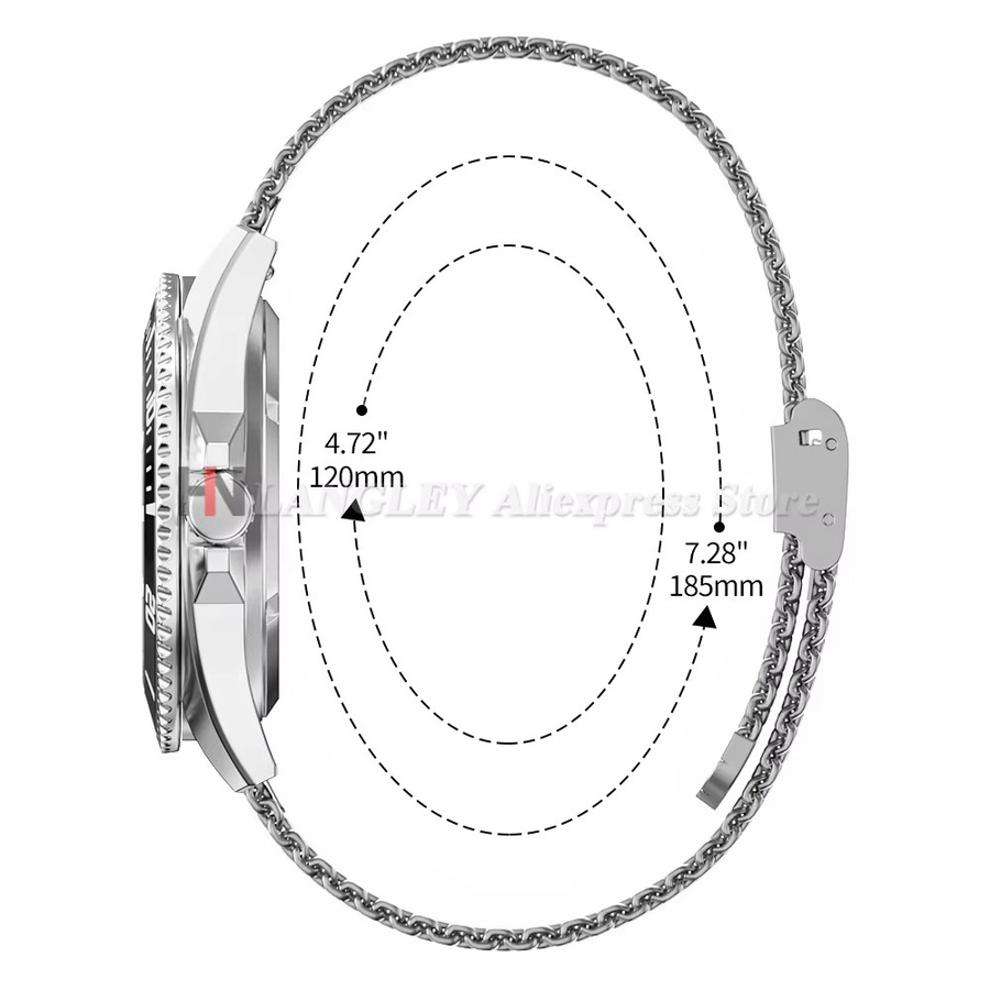 Uhrenarmband Milanaise-Mesh, Edelstahl, Silber, Herren und Damen - Bild 3
