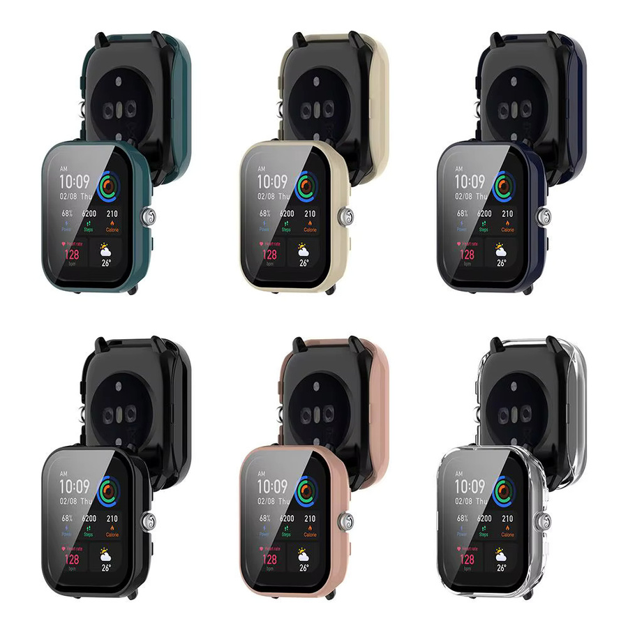 Amazfit GTS 4 Mini Schutzhülle mit gehärtetem Glas, Schwarz, transparent - Bild 2