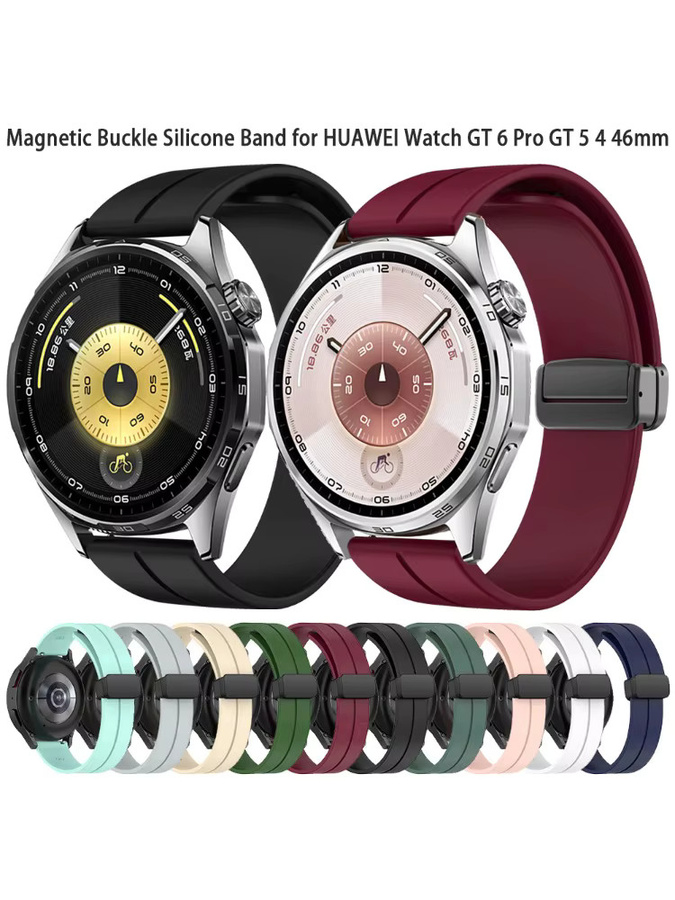 Huawei Uhrenarmband Silikon, Schwarz, Unisex, 20 22 mm - Bild 7