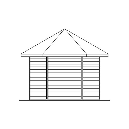 Skan Holz Pavillon Almelo aus nordischer Fichte mit Spitzdach in Rot, B/T: 350 x 303 cm - Bild 4