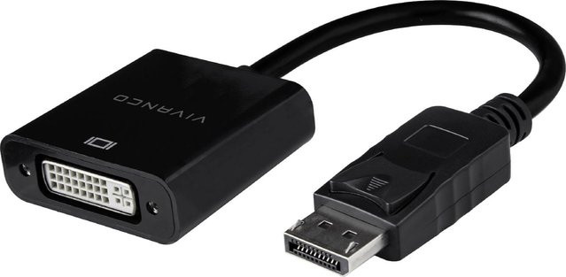 Vivanco DisplayPort-auf-DVI-I-Adapter in Schwarz - Bild 1