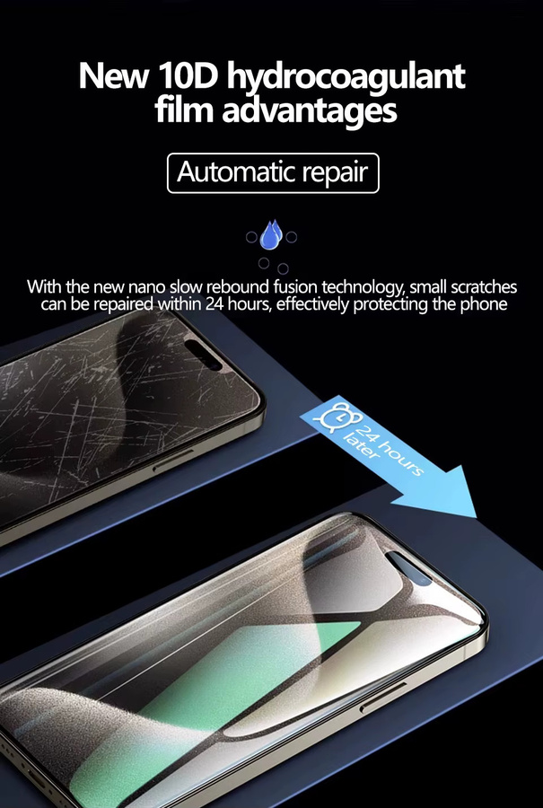 Caynes HD Hydrogel Displayschutzfolie für iPhone 17 Pro, 17 Pro Max, 16, 15, 14, 13, 12 und weitere Modelle, transparent, weiche Schutzfolie - Bild 6