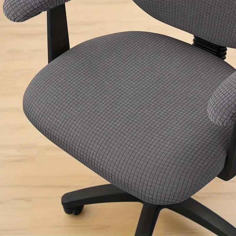 4er-Set wasserabweisende Bürostuhlbezüge aus elastischem Stretch-Spandex in einfarbigem Design für Computer- und Gaming-Sessel - Bild 2