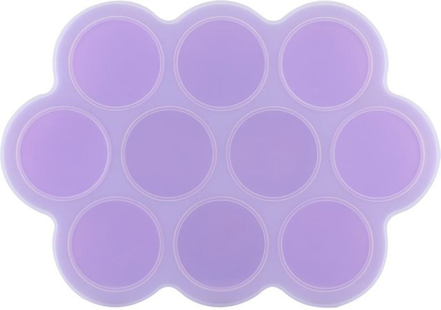 Neoglint Silikon Gefriertablett mit Deckel für Babynahrung, 10 Löcher, Violett - Bild 1