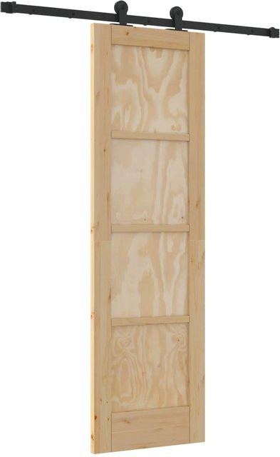vidaXL Schiebetür ORKDAL aus massivem Kiefernholz in Braun, B: 152,5 cm, H: 198,5 cm - Bild 1