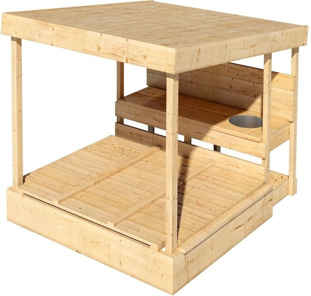 Karibu Sandkasten Max mit Dach und Matschküche - Bild 1