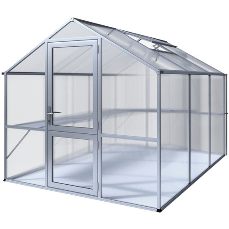 KGT Gewächshaus Rose mit Polycarbonat-Platten und Aluminiumrahmen, 7,53 m², silberfarben - Bild 5