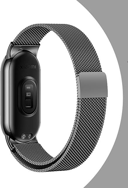 Uhrenarmband Xiaomi Mi Band 8 9, Milanaise, Edelstahl, Schwarz, Unisex - Bild 1