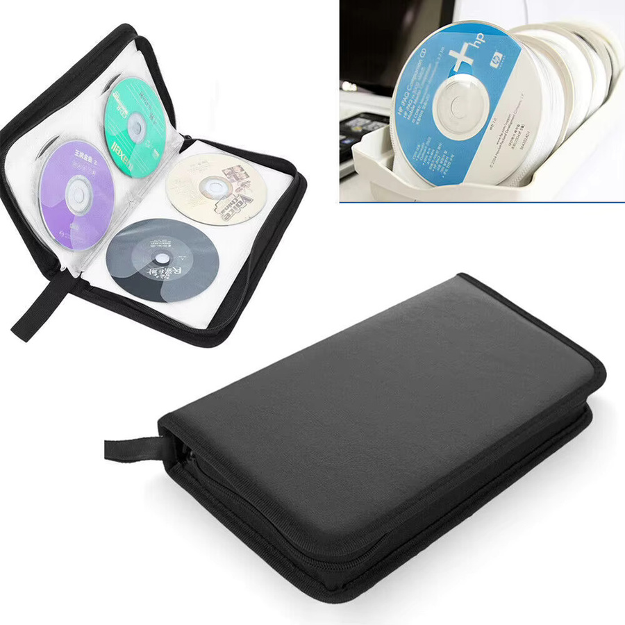 VKTECH CD/DVD-Disc-Tragetasche in Schwarz für 80 Stück zur Albumaufbewahrung - Bild 2