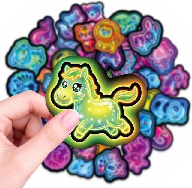 Charile Cartoon Neon Tier Graffiti Aufkleber, Sticker, multicolour - Bild 1