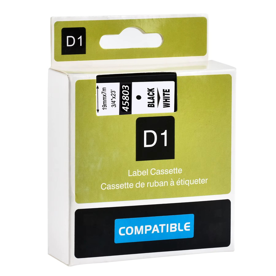 MrLabel 5er Set kompatible Dymo D1 Beschriftungsbänder 19 mm in Schwarz und Weiß für Dymo Labelmanager LM420P LM450D LM360D - Bild 2