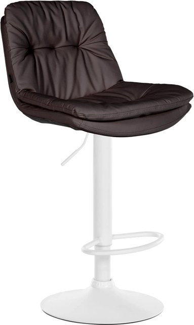 DELUKE Barhocker MITUN Barstuhl aus Kunstleder in Braun mit Lehne, höhenverstellbar und drehbar, B/T/H: 46 x 54 x 92 cm - Bild 1