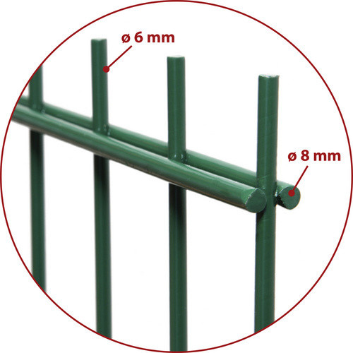 FLORAWORLD Doppelstabmatte Zaun aus Stahl in Grün, Höhe: 63 cm, Länge: 251 cm - Bild 2