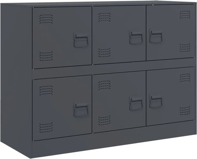 vidaXL Sideboard aus Stahl in Anthrazit, B/T/H: 99 x 39 x 73 cm - Bild 1