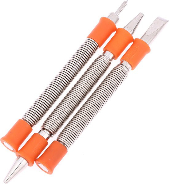 JETTING Federbelastetes Nietentferner-Set für Holz in Orange mit Meißel, Nagelpunktierer, Zentrierpunktierer und Stanzpunktierer - Bild 1