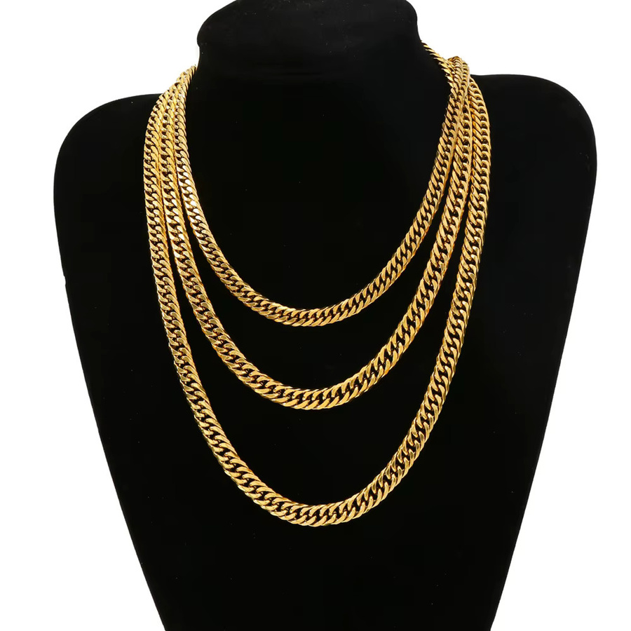 HIYEE Halskette Edelstahl, Gold, Unisex - Bild 2