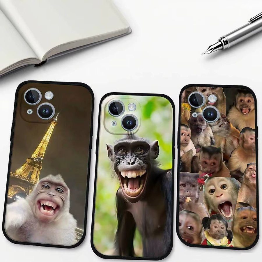 Lustige Affen-Handyhülle für Apple iPhone 11 bis 17 Pro Max Plus, weiche TPU-Hülle, multicolour - Bild 2