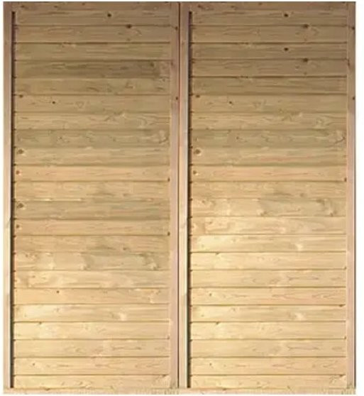Karibu Seitenwand für Einzelcarport aus Massivholz, Farbe: Braun, Breite: 180 cm - Bild 1