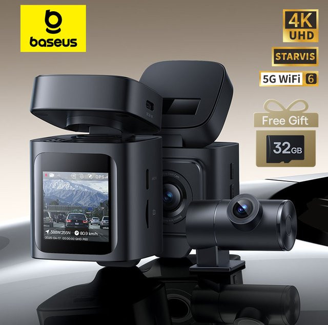 Baseus VD1 Pro Dash Cam mit 4K UHD Auflösung, Sony Sensor, ADAS, GPS und WiFi6 in Schwarz - Bild 1