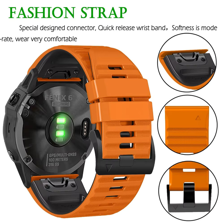 QCTOG Uhrenarmband Silikon, 22 26mm, Unisex - Bild 5