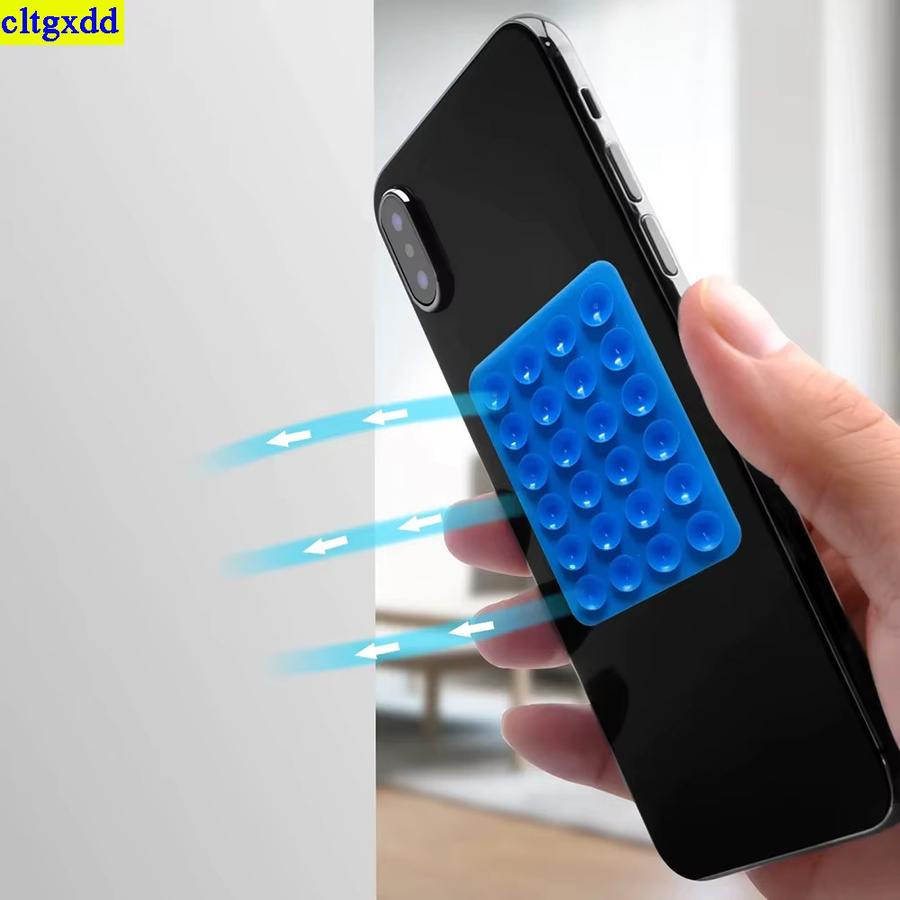 Cltgxdd Silikon-Saugnäpfe für Handy und Tablet mit 24 quadratischen Klebe-Saugnäpfen in Gelb - Bild 2