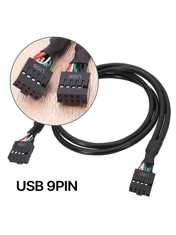 BGEKTOTH USB 2.0 Internes Mainboard-Verlängerungskabel 9-Pin Buchse zu Buchse in Schwarz - Bild 6