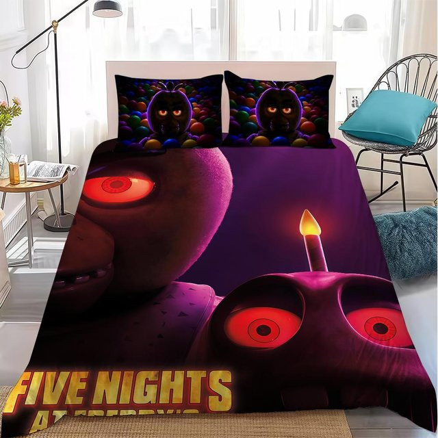 Home Style Bettwäsche-Set Five Nights At Freddys, 3-teilig, Lila, B/H: 200 x 200 cm - Bild 1