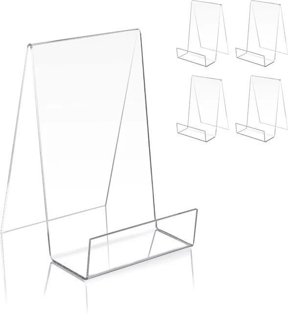 Transparenter Buchständer aus Acryl für den Schreibtisch als vertikales Bücherregal und Ausstellungsständer - Bild 1