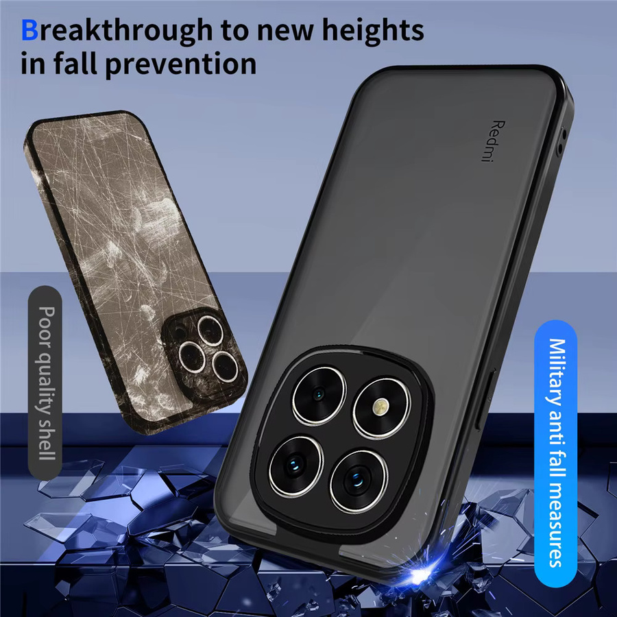 Xiaomi Redmi Note 15 Pro und Redmi Note 14 Pro Plus Handyhülle Luxus Matt Stoßfest Schwarz - Bild 5