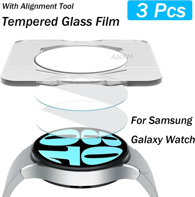 Samsung Displayschutzfolie Glas, 3 Stück, Samsung Galaxy Watch 6 Classic 5 Pro - Bild 1