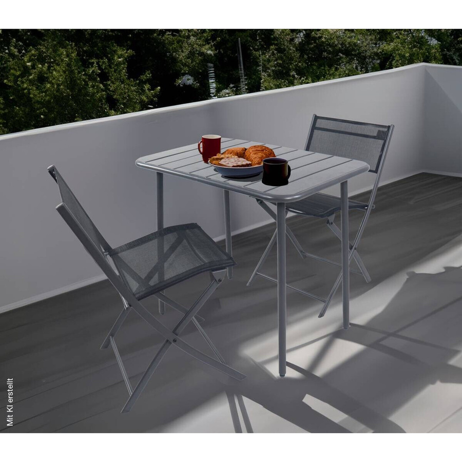 VCM 2er Set Klappstühle Sumila aus Metall mit Textilene Bezug in Schwarz B/H/T: 45 x 79 x 46 cm - Bild 3