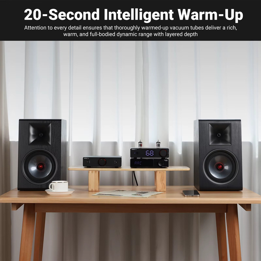 AIYIMA T20 Röhren-Vorverstärker in Schwarz mit DAC, XLR/RCA-Ausgang und 12V Trigger für dein HiFi-System - Bild 6