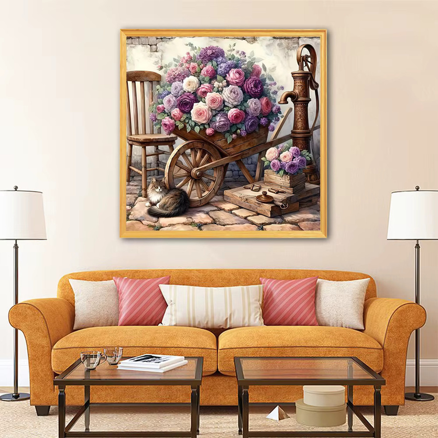 EverShine DIY Diamantmalerei Rose und Katze als 5D Mosaik Wanddeko in Multicolour, B/H: 20 x 20 cm - Bild 3