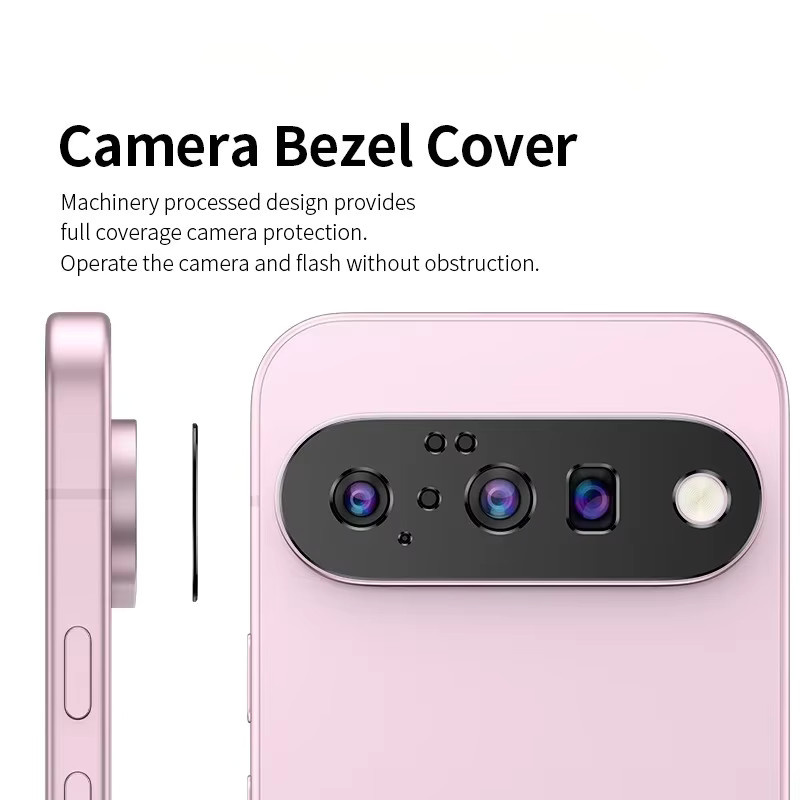 Kameraobjektiv-Schutzabdeckung aus Metall und Aluminium für Google Pixel 10 Pro Fold, 9 Pro XL in Schwarz - Bild 2