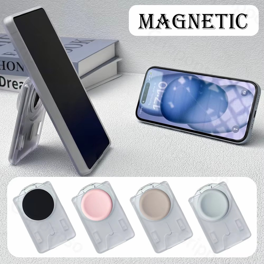 Grippopso Magnetische Brieftasche in Blau als Kartenhalter und Sockel mit verstellbarem Ständer für Samsung Galaxy S25 Ultra, S24 Ultra sowie iPhone 16, 15 und 14 - Bild 2
